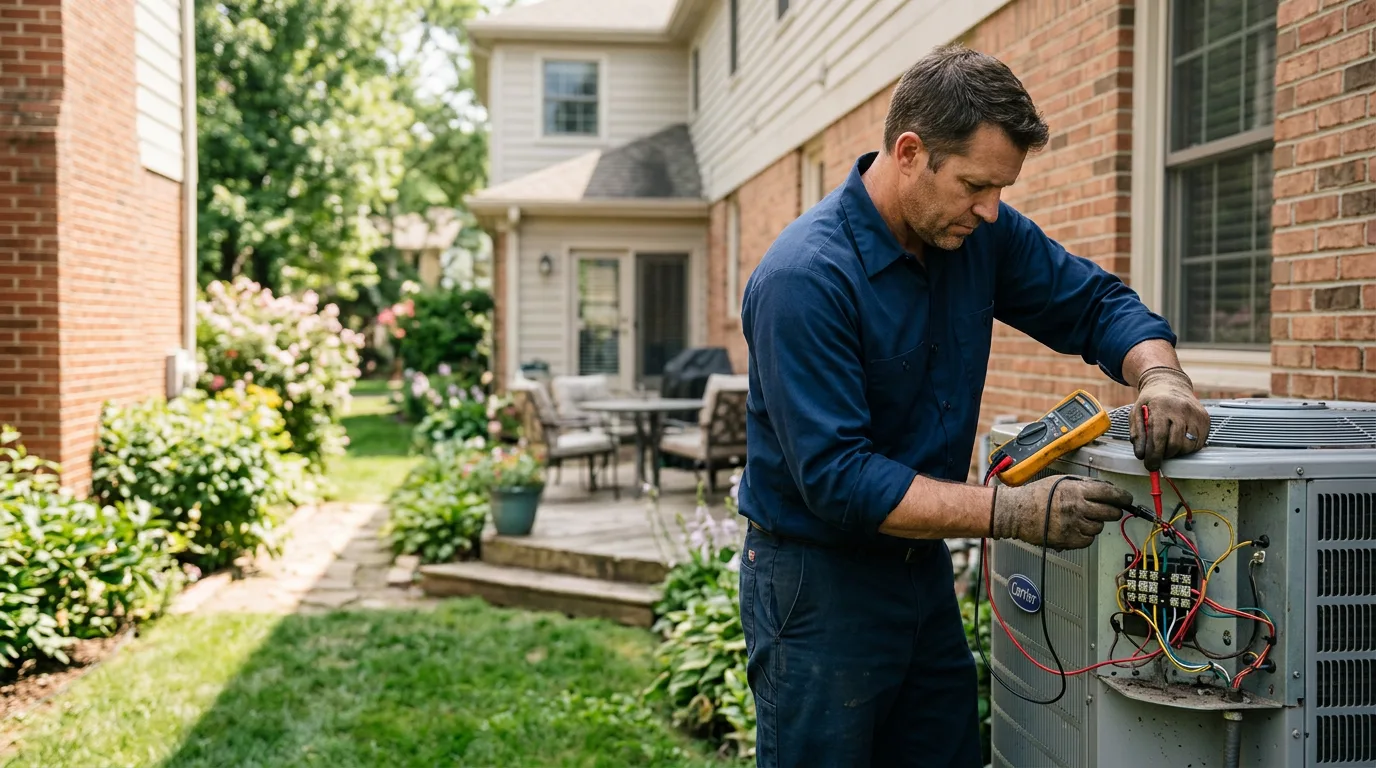 HVAC technician working near Sutherlin, VA